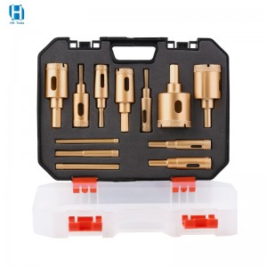 12PCS 6-35mm Vacuum Brazed Diamond Hole Saw Kit Triangle Shank For Marble Tile Ceramic