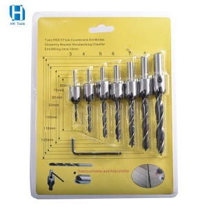 3-10MM 7PC Brad Point Countersink Drill Bit Woodworking Chamfer Drill Wood Drill Bits Set For Hard Wood
