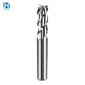 HRC65 Tungsten Steel End Mill 3 Flute Carbide CNC Tool For Copper And Aluminium Alloy