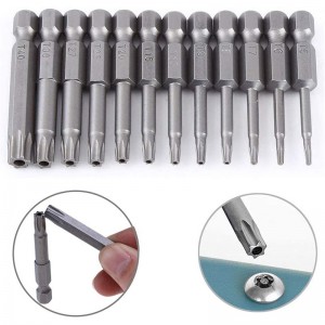 11PCS 1/4″ Hexagonal Drive Torx Power Bit Star Head Screwdriver Bit Set Tool
