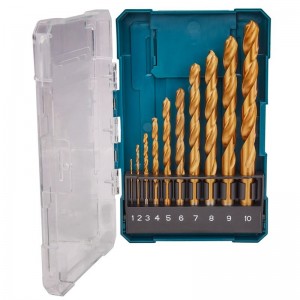 Conjunto de broca helicoidal 10 peças HSS M2 para metal duro aço inoxidável alumínio