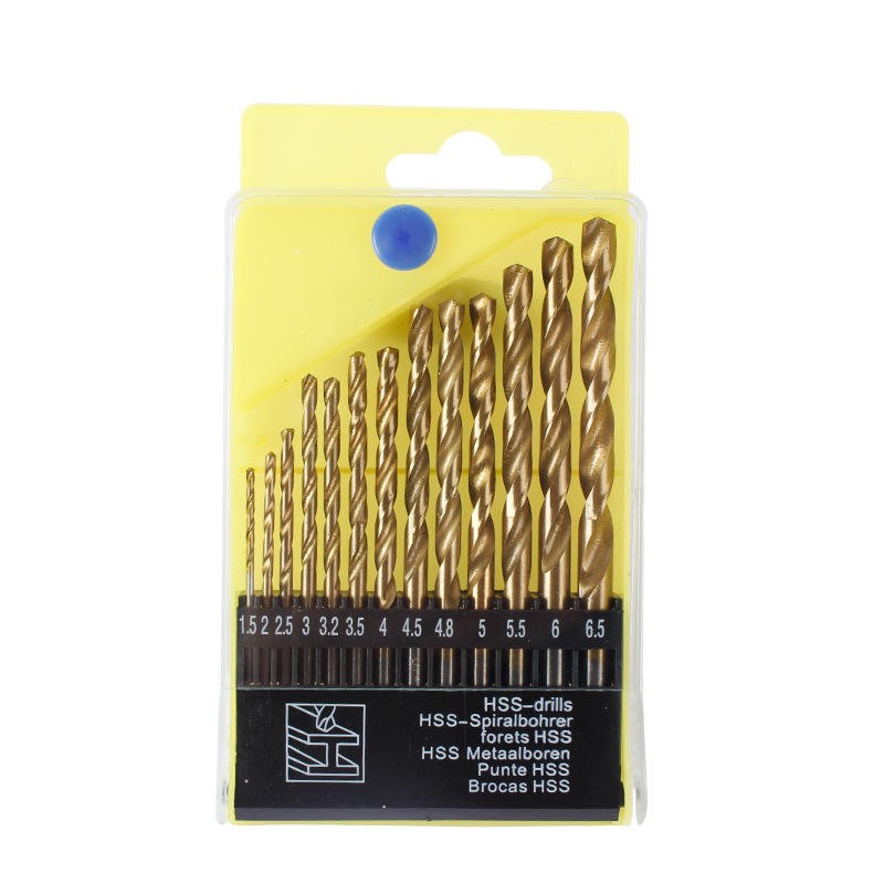 13pcs HSS Lurus Shank Mata Bor Putar untuk pengeboran logam Gambar Unggulan
