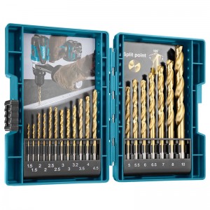 Juego de brocas helicoidales HSS de 19 piezas de 1,5 mm a 10 mm para taladrar madera