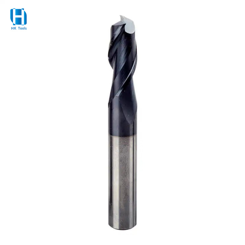 HRC45 2 Flute Panjang Standar Carbide Ball Nose End Mills Cutter Untuk Semi-Finish Dan Finish Milling