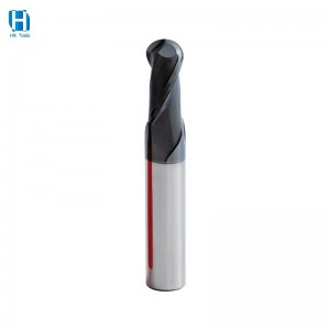 Fresas de extremo de punta esférica de carburo de longitud estándar de 2 flautas HRC45 Cortador para fresado de acabado y semiacabado