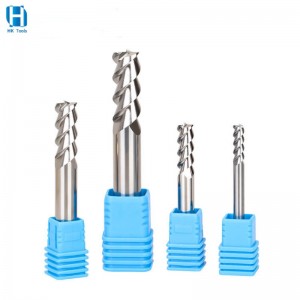 45 HRC Carbide 3 Flute Standard square Length End Mills for Aluminum double-edge