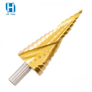 DIN338 Standard size spiral flute step drill bit for multi-purpose drilling