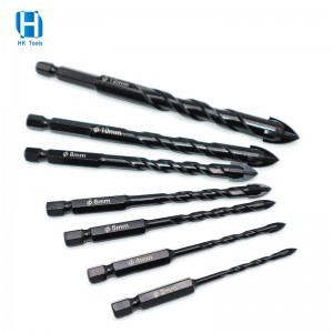 Hot Sale Multi-purpose Cross Tip 6mm Hex Shank Spiral Twist Glass Drill Bit For Cutter Ceramic Glass Concrete Tile