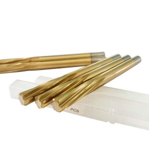 DIN212D HSS Cylindrical Shank H7 Spiral Flute Machine Reamer With Titanium Coated