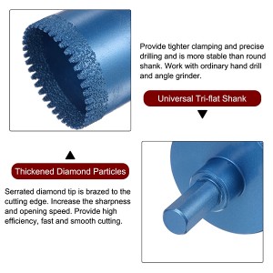 50mm Serrated Brazed Diamond Drill Bit Hole Saw For Glass Tile Stone Ceramic