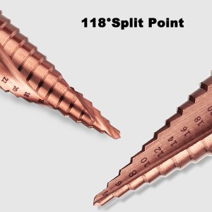 M35 Cobalt Containing HSS Step Drill Bits Hexagonal Shank For Stainless Steel