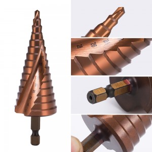 M35 Hex shank Cobalt plating pagoda Metal Cobalt Spiral Groove Step Drill Bit Hss Drill Bit