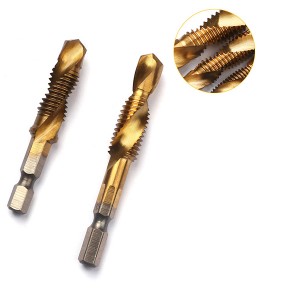 Multi-size Hex Shank Drill Titanium-plated Composite Taps Drilling Spiral Machine Taps HSS