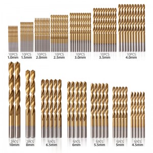 99PCS Straight Shank Twist Drill Set In Box HSS Titanium Plated 1.0-10mm Set Wholesale