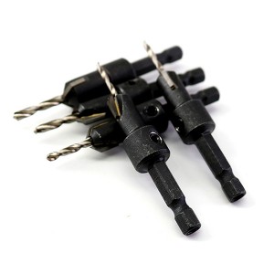 HSS Countersink Drill Bits 1/4” Quick Change Hole Hex Shank Screw Carpentry Countersink Bit Wood Hole Reamer