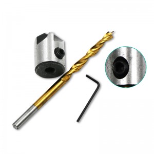 Titanium Plated Tri-tip Countersink Drill Reaming Bit Set Woodworking Chamferer