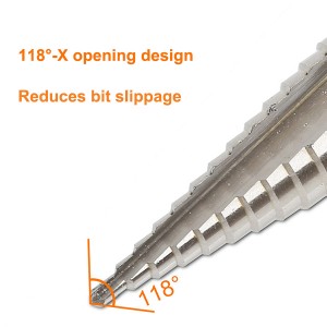 4-30mm Hex Shank High Speed Steel Step Drill Bits Multisize For Stainless Steel