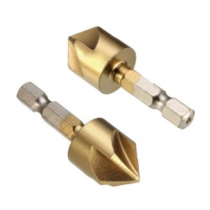 6 Pcs HSS Countersink Chamfer 5 Flute 90 Degree Drilling Bit Set