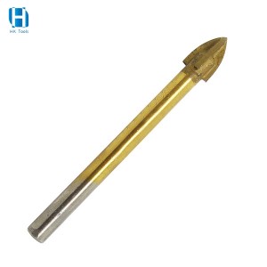 Round Shank Cross Tungsten Carbide Carbide Tipped Cross Head Tile Glass Drill Bit