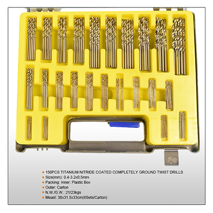 150pcs HSS Twist Drill Bit Set