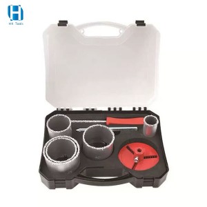 8PCS Grit Tipped Hole Saw Kit Concrete Drill Tool Tungsten Carbide For Tile Marble