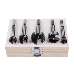 High Carbon Steel Forstner Drill Bit Set with Wooden Case