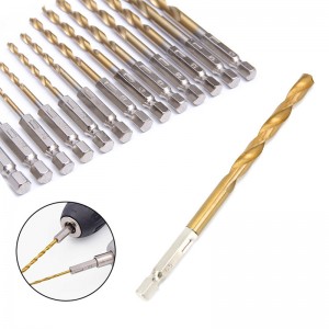 Hexagonal Shank Twist Drill Bits HSS Titanium Plated 1.5-6.5mm Drill Punching Tools