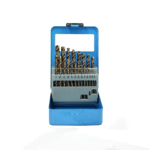 Customize 1/16”-3/8”21Pcs Inch Fully Ground HSS Cobalt Drill Bits Set in Metal Box