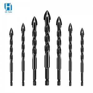 Hot Sale Multi-purpose Cross Tip 6mm Hex Shank Spiral Twist Glass Drill Bit For Cutter Ceramic Glass Concrete Tile