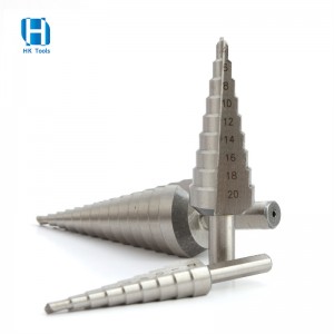 3 cái Bright 3-flats Shank Straight Flute HSS Step Drill Bit Set để khoan kim loại nhiều lỗ
