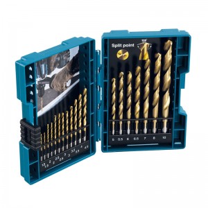 19pcs HSS twist drill bit set 1.5mm-10mm for wood drilling