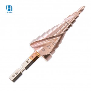 HSS4241 Mũi khoan bước 4-22mm sáo xoắn có chuôi lục giác để khoan kim loại