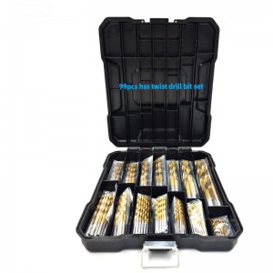চীন প্রস্তুতকারক 99 pcs1-10mm মানের HSS ড্রিল বিট মেটাল কেসে সেট করে