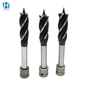 1/2 Quick Change Shank 4 Flute Auger Wood Drill Bit Special For Electric Wrench