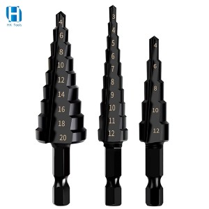 Straight Flute Step Drill Bit Hexagonal Shank For Steel Plate Drilling