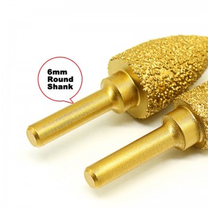 Vacuum Brazed Grinding Head Diamond Rotary Burr Drill Bit For Rotary Tools Stone Carving