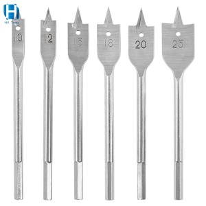 6pcs/Set 10/12/16/18/20/25mm Hex Shank Spade Bits Flat Boring Bit Wood Drill Bit Power Tools Hole Saw