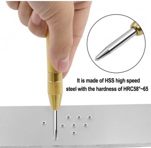 4PCS High Speed Steel Spiral Flute Step Drill Bits Set With 1PC Center Punch