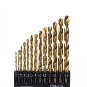 13pcs HSS Lurus Shank Mata Bor untuk pengeboran logam