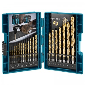 19pcs HSS twist drill bit set 1.5mm-10mm for wood drilling