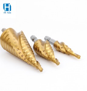 Thay đổi nhanh Hex Shank Spiral Flute Khoan hiệu quả với 3 chiếc HSS Step Drill Bit Set