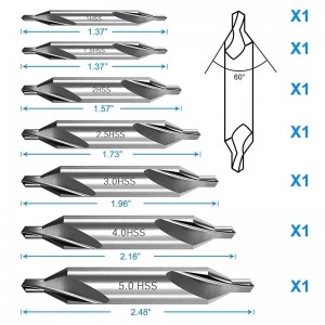 60°Split Point HSS DIN333 Double Ended Centre Self Centre and Spotting Drill Bit For Hole Processing