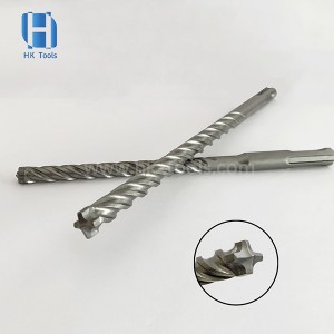 High Performance Full Carbide Head Cross Tip SDS Plus Hammer Drill Bit for Concrete Cement with Rebar