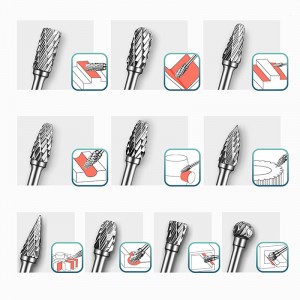 Wholesale 10PCS Tungsten Carbide Rotary Burr File Set 3*6mm Double Cut Carving Burr Bits For DIY Carving