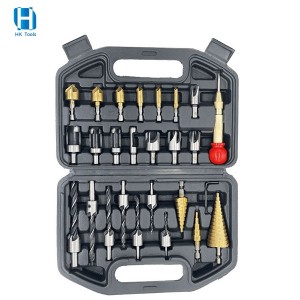 26PCS Drill Bit Combination Set Woodworking Chamfering Drill Tools