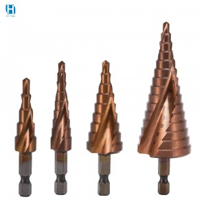 M35 Hss 3-13mm Hex shank spiral flute Cobalt plating pagoda Metal Drill Step Drilling Bit