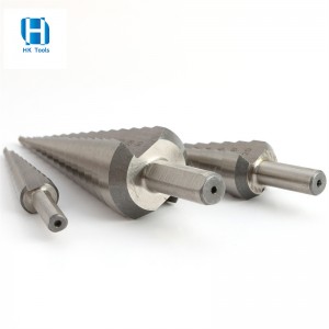 3 cái Bright 3-flats Shank Straight Flute HSS Step Drill Bit Set để khoan kim loại nhiều lỗ