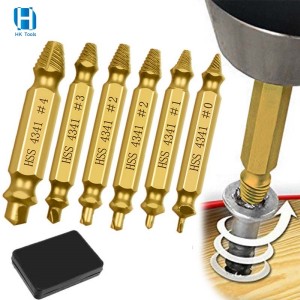 6PCS Double Head Damaged Screw Extractor Set For Easy Out Bolt Extractor & Broken Head Screw Removers