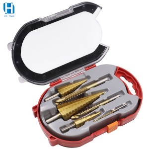 6Pcs Step Drill Bit Titanium For Woodworking Metal Core Hole Opener 4-12 4-20 4-32mm