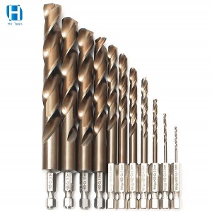 Custom 135 Degree Split Point Tip Quick Change Hss Twist Hex Shank Drill Bit Set for Metal